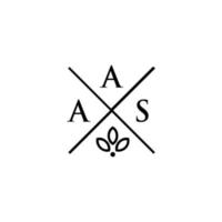 design de logotipo de carta aas em fundo branco. aas conceito de logotipo de letra de iniciais criativas. aas design de letras. vetor