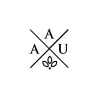 design de logotipo de carta aau em fundo branco. conceito de logotipo de letra de iniciais criativas aau. design de letra aau. vetor