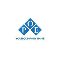 Poe design de logotipo de carta em fundo branco. po conceito de logotipo de letra de iniciais criativas. design de letra po. vetor
