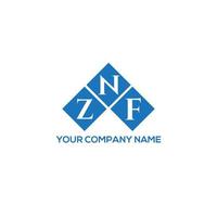 design de logotipo de carta znf em fundo branco. conceito de logotipo de letra de iniciais criativas znf. design de letra znf. vetor
