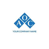 design de logotipo de carta aoc em fundo branco. conceito de logotipo de letra de iniciais criativas aoc. design de letras aoc. vetor