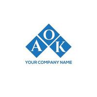 aok carta logotipo design em fundo branco. aok conceito de logotipo de letra de iniciais criativas. ok design de letras. vetor