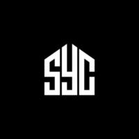 syc conceito de logotipo de letra de iniciais criativas. syc carta design.syc carta logo design em fundo preto. syc conceito de logotipo de letra de iniciais criativas. design de carta sic. vetor