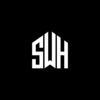 swh carta design.swh carta logo design em fundo preto. swh conceito de logotipo de letra de iniciais criativas. swh carta design.swh carta logo design em fundo preto. s vetor