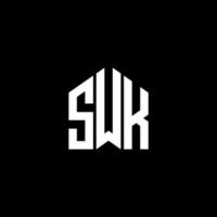 swk carta design.swk design de logotipo de carta em fundo preto. swk conceito de logotipo de carta de iniciais criativas. swk carta design.swk design de logotipo de carta em fundo preto. s vetor