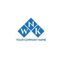 design de logotipo de carta wnk em fundo branco. conceito de logotipo de carta de iniciais criativas wnk. design de letra wnk. vetor