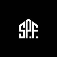 design de logotipo de carta spf em fundo preto. conceito de logotipo de letra de iniciais criativas spf. desenho de letra spf. vetor