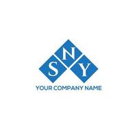 design de logotipo de carta sny em fundo branco. conceito de logotipo de letra de iniciais criativas sny. design de letra sny. vetor