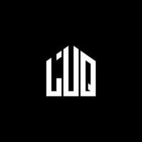design de logotipo de letra luq em fundo preto. luq conceito de logotipo de letra de iniciais criativas. design de letra luq. vetor