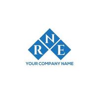 design de logotipo de carta rne em fundo branco. conceito de logotipo de carta de iniciais criativas rne. rne design de letras. vetor