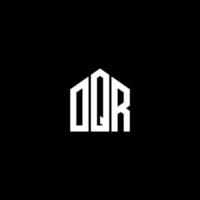 design de logotipo de carta oqr em fundo preto. conceito de logotipo de letra de iniciais criativas oqr. design de letra oqr. vetor