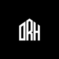 orh carta design.orh design de logotipo de carta em fundo preto. orh conceito de logotipo de letra de iniciais criativas. orh carta design.orh design de logotipo de carta em fundo preto. o vetor