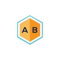 design de logotipo de letra ab em fundo branco. conceito de logotipo de letra de iniciais criativas ab. design de letra ab. vetor