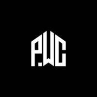 design de logotipo de carta pwc em fundo preto. conceito de logotipo de letra de iniciais criativas pwc. design de letra pwc. vetor