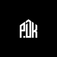 pdk carta design.pdk carta logotipo design em fundo preto. conceito de logotipo de letra de iniciais criativas pdk. pdk carta design.pdk carta logotipo design em fundo preto. p vetor