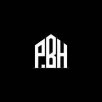 pbh carta design.pbh carta logotipo design em fundo preto. conceito de logotipo de letra de iniciais criativas pbh. pbh carta design.pbh carta logotipo design em fundo preto. p vetor