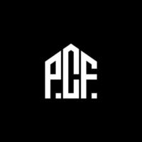 design de logotipo de carta pcf design.pcf em fundo preto. conceito de logotipo de letra de iniciais criativas pcf. design de logotipo de carta pcf design.pcf em fundo preto. p vetor
