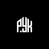 conceito de logotipo de letra de iniciais criativas pyk. pyk carta design.pyk carta logotipo design em fundo preto. conceito de logotipo de letra de iniciais criativas pyk. design de letra pyk. vetor