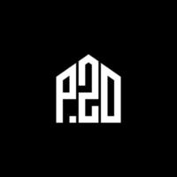 design de logotipo de carta pzo em fundo preto. conceito de logotipo de letra de iniciais criativas pzo. design de letra pzo. vetor