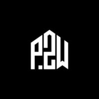 pzw letter design.pzw carta logo design em fundo preto. conceito de logotipo de letra de iniciais criativas pzw. pzw letter design.pzw carta logo design em fundo preto. p vetor