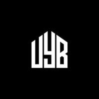 conceito de logotipo de letra de iniciais criativas uyb. design de logotipo de letra uyb design.uyb em fundo preto. conceito de logotipo de letra de iniciais criativas uyb. design de letra uyb. vetor