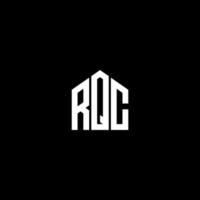 design de logotipo de carta rqc em fundo preto. conceito de logotipo de carta de iniciais criativas rqc. design de letra rqc. vetor