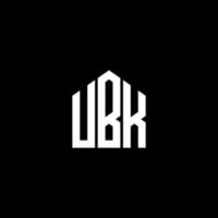 design de logotipo de carta ubk em fundo preto. conceito de logotipo de letra de iniciais criativas do ubk. design de letra ubk. vetor