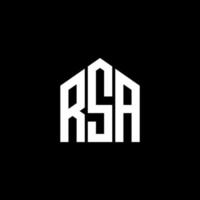 rsa carta design.rsa carta logotipo design em fundo preto. conceito de logotipo de letra de iniciais criativas rsa. rsa carta design.rsa carta logotipo design em fundo preto. r vetor