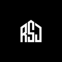 rsj carta design.rsj carta logo design em fundo preto. conceito de logotipo de letra de iniciais criativas rsj. design de letra rsj. vetor
