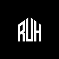 ruh letter design.ruh design de logotipo de carta em fundo preto. ruh conceito de logotipo de letra de iniciais criativas. ruh letter design.ruh design de logotipo de carta em fundo preto. r vetor