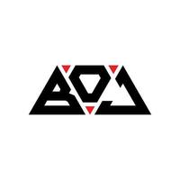 design de logotipo de carta triângulo boj com forma de triângulo. monograma de design de logotipo de triângulo boj. modelo de logotipo de vetor boj triângulo com cor vermelha. logotipo triangular boj logotipo simples, elegante e luxuoso. boj