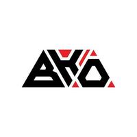 design de logotipo de letra de triângulo bko com forma de triângulo. monograma de design de logotipo de triângulo bko. modelo de logotipo de vetor de triângulo bko com cor vermelha. logotipo triangular bko logotipo simples, elegante e luxuoso. bko