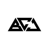 design de logotipo de letra de triângulo bcj com forma de triângulo. monograma de design de logotipo de triângulo bcj. modelo de logotipo de vetor bcj triângulo com cor vermelha. logotipo triangular bcj logotipo simples, elegante e luxuoso. bcj