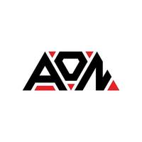 design de logotipo de letra de triângulo aon com forma de triângulo. monograma de design de logotipo de triângulo aon. modelo de logotipo de vetor de triângulo aon com cor vermelha. logo triangular aon logo simples, elegante e luxuoso. aon