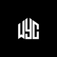 design de logotipo de carta wyc em fundo preto. conceito de logotipo de carta de iniciais criativas wyc. design de letras wyc. vetor