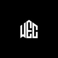 design de logotipo de carta wec em fundo preto. conceito de logotipo de carta de iniciais criativas wec. design de letras wec. vetor