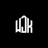 design de logotipo de carta wjk em fundo preto. conceito de logotipo de carta de iniciais criativas wjk. design de letra wjk. vetor