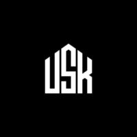 design de logotipo de carta usk em fundo preto. conceito de logotipo de letra de iniciais criativas usk. design de letra usk. vetor