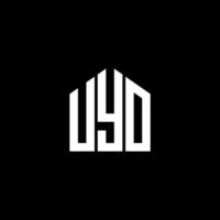 design de logotipo de letra uyo em fundo preto. conceito de logotipo de letra de iniciais criativas uyo. design de letra uyo. vetor