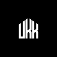 design de logotipo de carta ukk em fundo preto. ukk conceito de logotipo de letra de iniciais criativas. design de letra uk. vetor