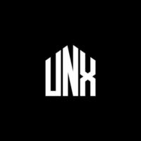 design de logotipo de carta unx em fundo preto. conceito de logotipo de carta de iniciais criativas unx. design de letra unx. vetor