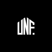 conceito de logotipo de letra de iniciais criativas da unf. unf carta design.unf carta logo design em fundo preto. conceito de logotipo de letra de iniciais criativas da unf. design de letra unf. vetor