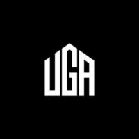 design de logotipo de carta uga em fundo preto. uga conceito de logotipo de letra de iniciais criativas. design de letra uga. vetor