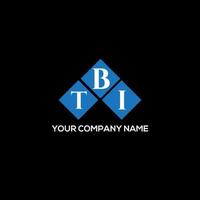 design de logotipo de carta tbi em fundo preto. conceito de logotipo de letra de iniciais criativas tbi. design de letra tbi. vetor