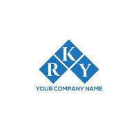 design de logotipo de carta rky em fundo branco. conceito de logotipo de carta de iniciais criativas rky. design de letra rky. vetor