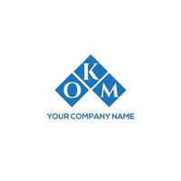 design de logotipo de carta okm em fundo branco. conceito de logotipo de carta de iniciais criativas okm. okm design de letras. vetor