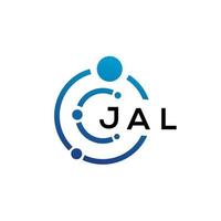 design de logotipo de tecnologia de letra jal em fundo branco. jal criativo letras iniciais do conceito de logotipo. projeto de letra jal. vetor