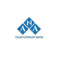 ana design de logotipo de carta em fundo branco. ana conceito de logotipo de letra de iniciais criativas. ana desenho de letras. vetor