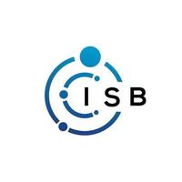 design de logotipo de tecnologia de letra isb em fundo branco. letras de iniciais criativas isb, conceito de logotipo. design de letra isb. vetor