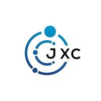 design de logotipo de tecnologia de letra jxc em fundo branco. jxc letras iniciais criativas conceito de logotipo. design de letras jxc. vetor